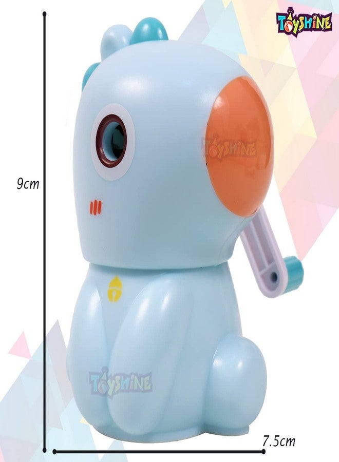 توي شاين مبراة أقلام رصاص يدوية لطيفة من توي شاين للأطفال والفنانين، مبراة أقلام رصاص يدوية محمولة - ديناصور، أزرق - Image 5